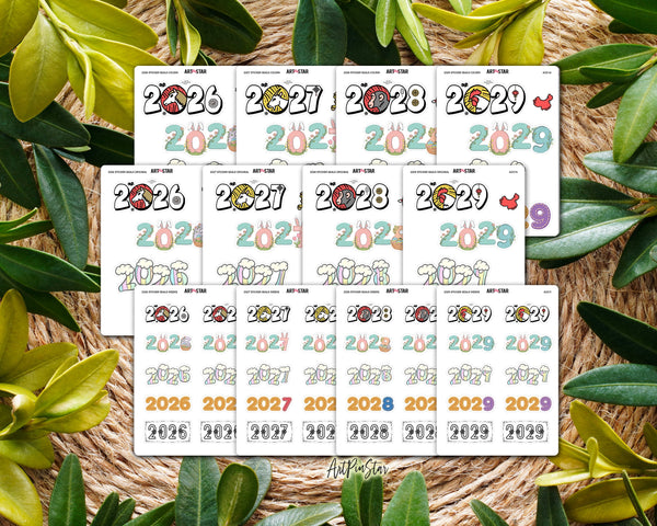 2026 - 2029 Sticker Seals White Stickers