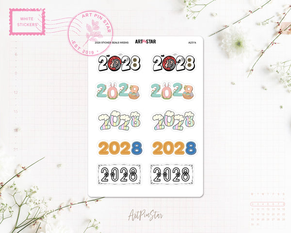 2026 - 2029 Sticker Seals White Stickers