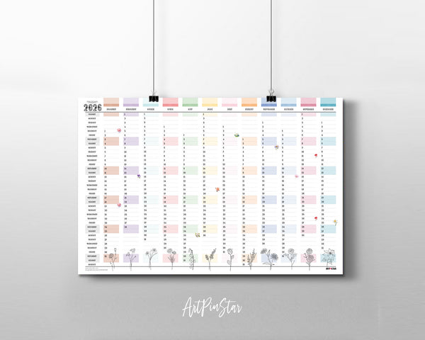 2026 Birth Flower Customizable Yearly Wall Calendar