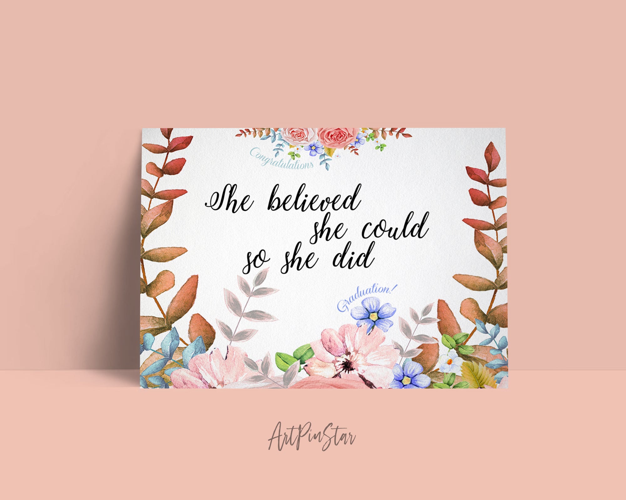 She believed she could so she did Graduation Personalized Achievement Gift Cards