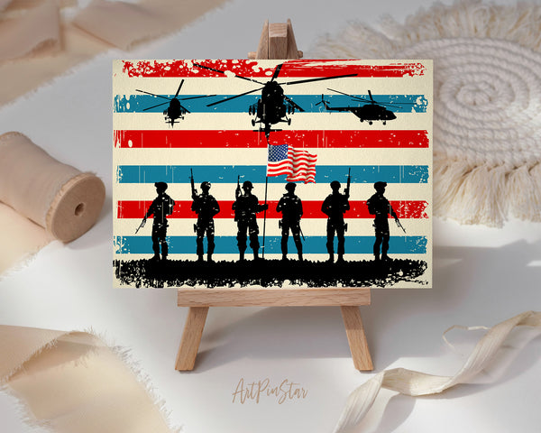 American Soldier Flag Veterans Day Holiday Greeting Cards