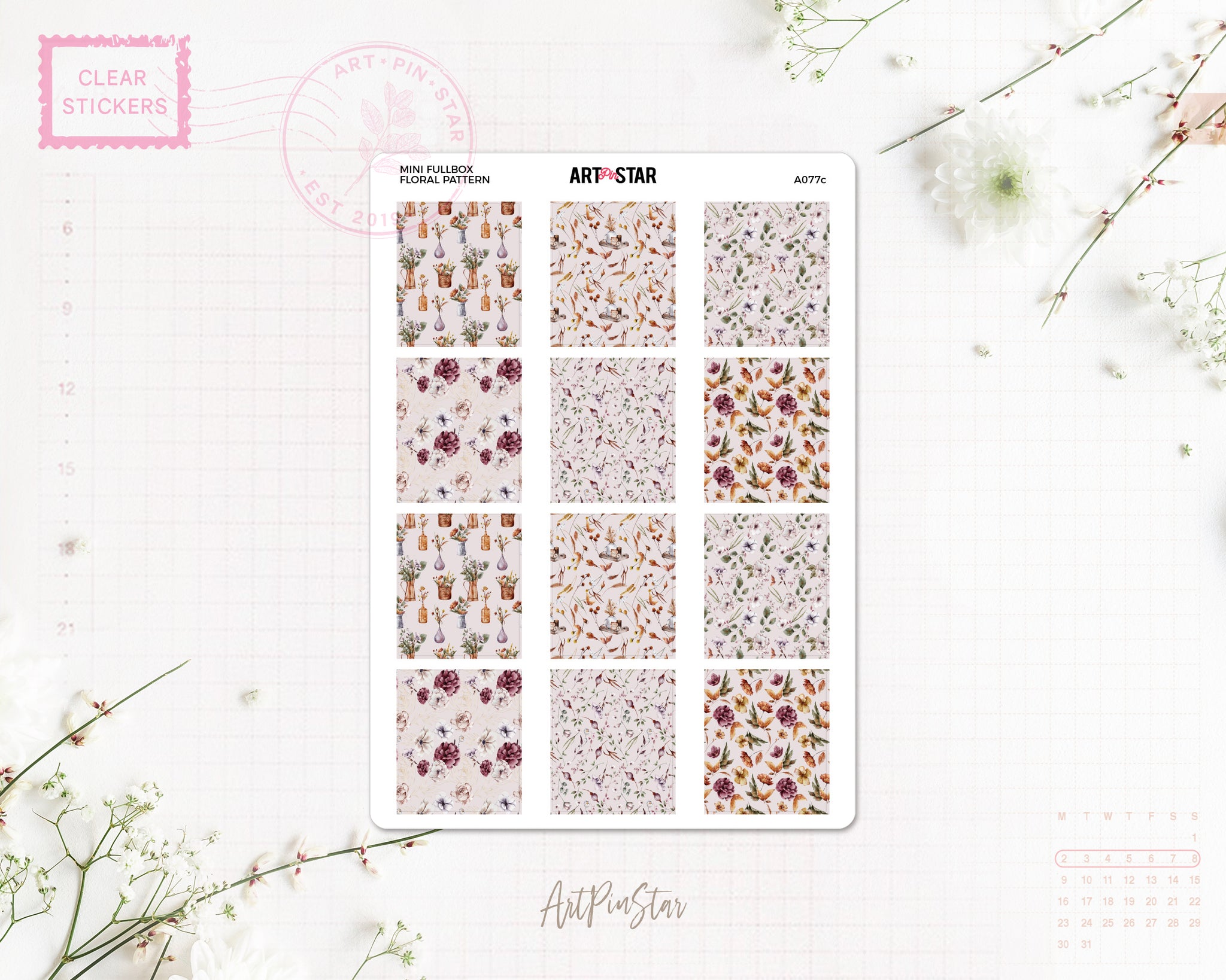 A077c | Floral Pattern Mini Fullbox, Weeks