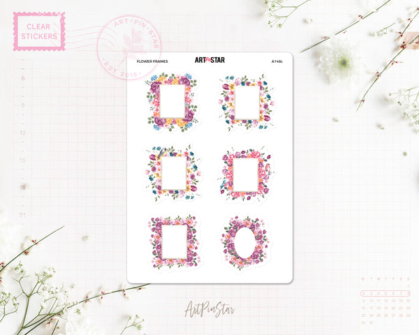 Flower Frames Clear Stickers