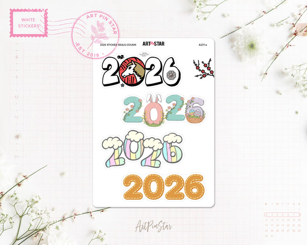 2026 - 2029 Sticker Seals White Stickers