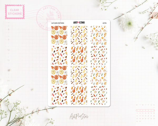 Autumn Mini Fullbox Pattern Clear Stickers