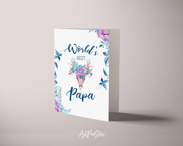 World's best papa Father's Day Occasion Greeting Cards