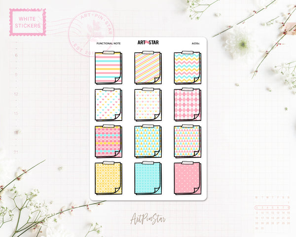 Functional Note White Stickers