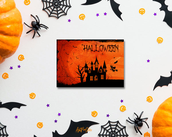 Halloween Bat Witch Ghost Custom Holiday Greeting Card