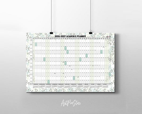 2025-26 Academic Schedule Customizable Yearly Wall Calendar