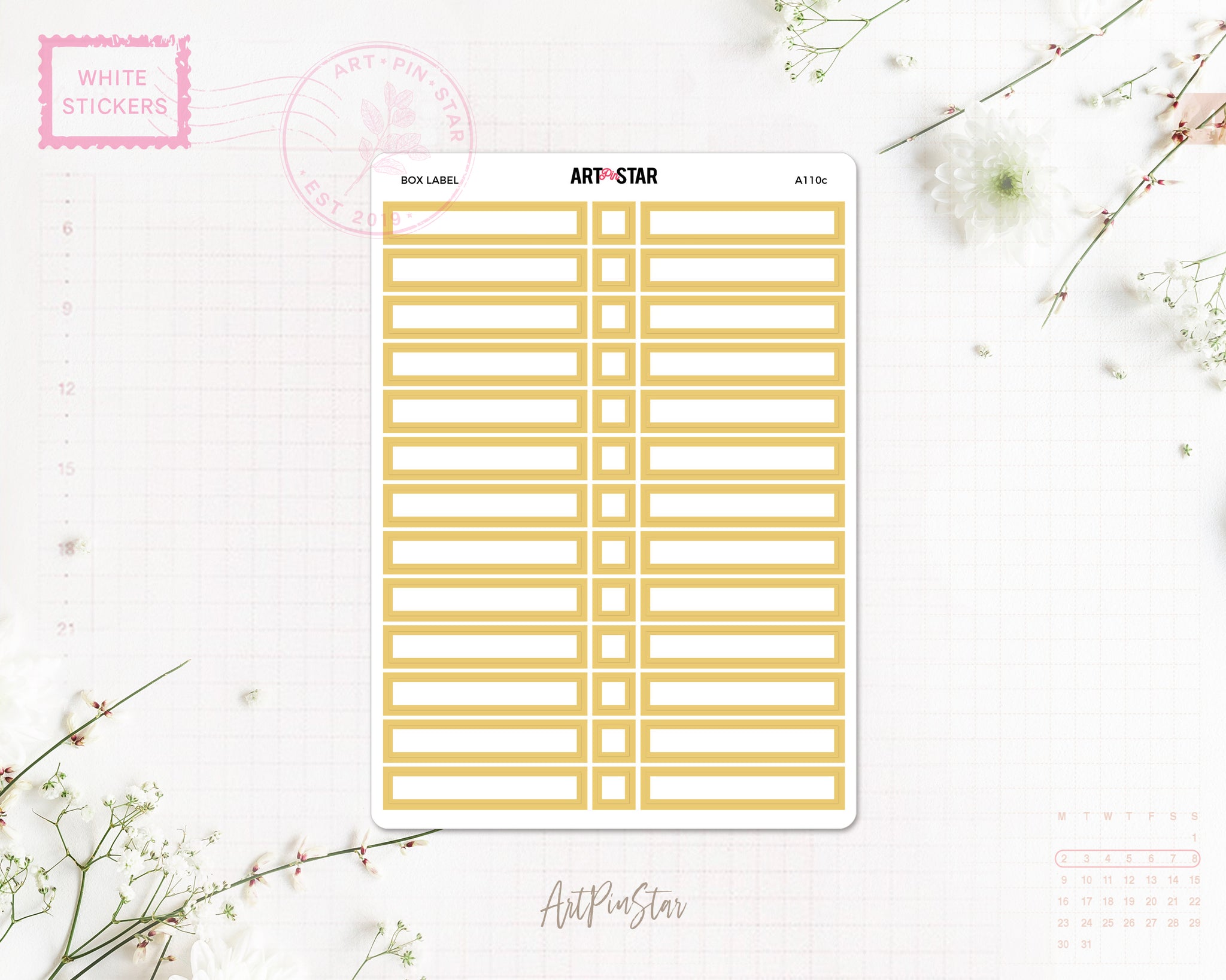 A110c | Box Label, Yellow