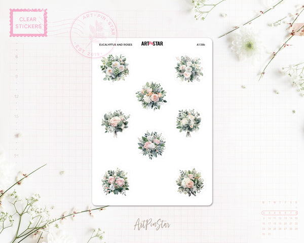 Flower Bouquet Clear Stickers