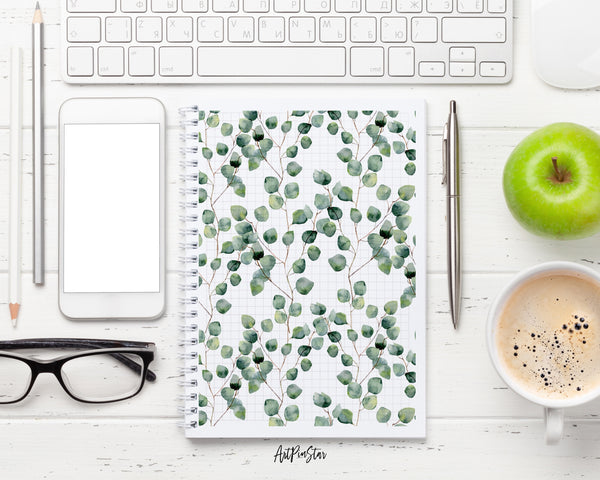 Watercolor Green Floral with Eucalyptus Leaves Personalized Vellum Dashboard