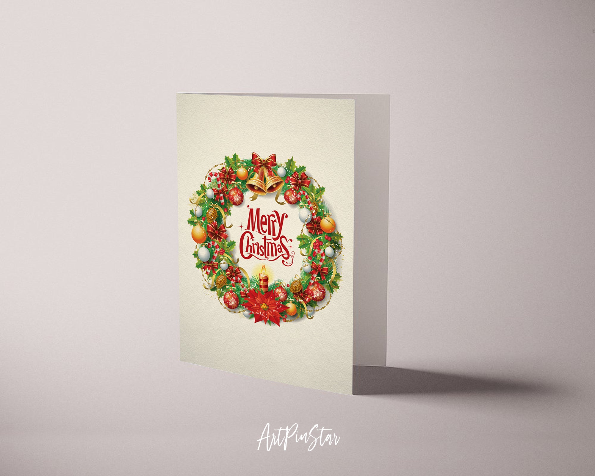 Christmas Wreath Personalized Holiday Greeting Card Gifts