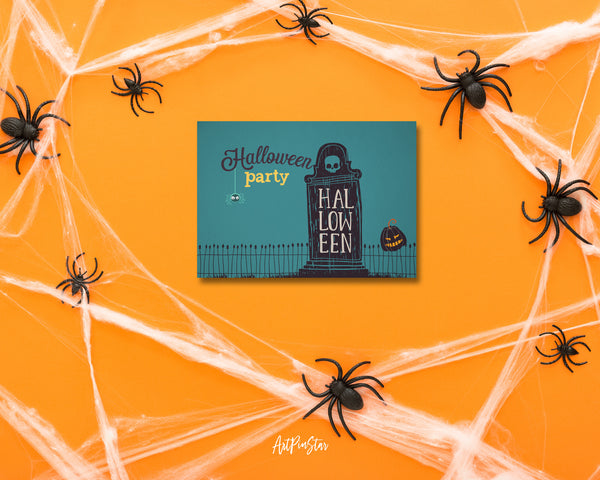 Halloween Party Tombstone Custom Holiday Greeting Card