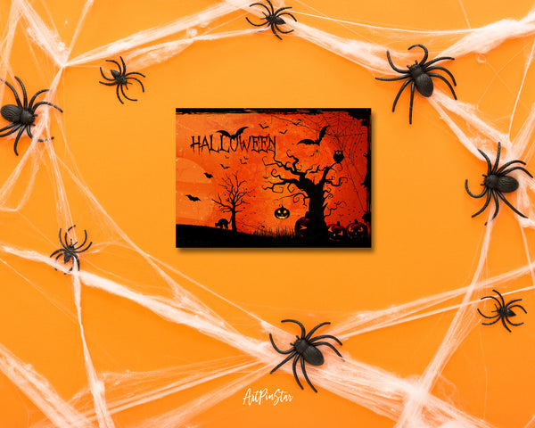 Halloween Pumpkin Bat Custom Holiday Greeting Card