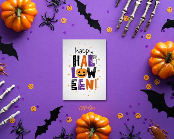 Happy Halloween Spider Custom Holiday Greeting Card