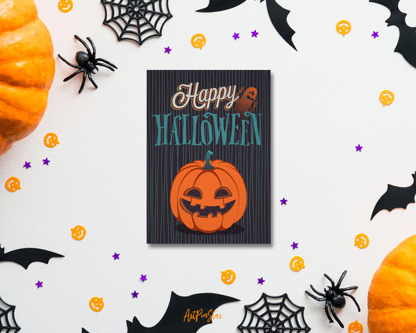 Happy Halloween Pumpkin Custom Holiday Greeting Card