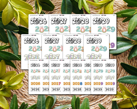 2026 - 2029 Sticker Seals White Stickers