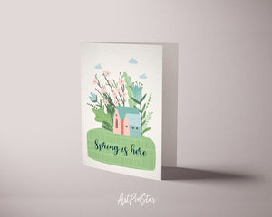 Spring is here Customizable Season Greeting Cards