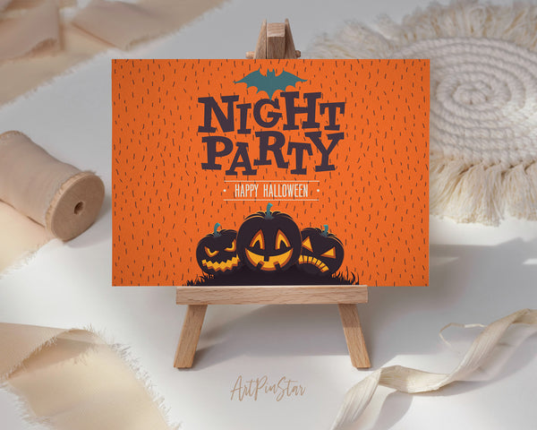 Night Party Happy Halloween Custom Holiday Greeting Card