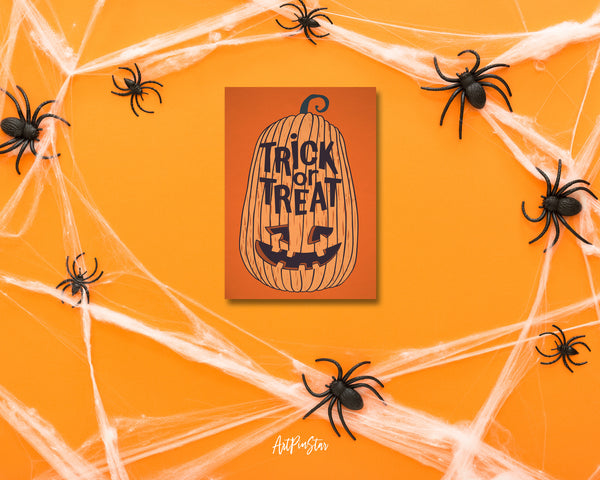 Trick or Treat Halloween Pumpkin Custom Holiday Greeting Card