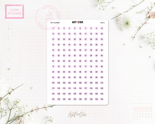 A091a | Dot Number, Pink 1