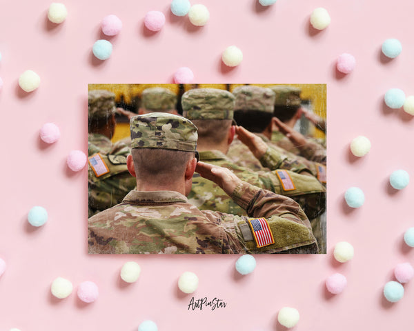 American Soldiers Salute US Army Forces Military USA Veterans Day Veterans Day Holiday Greeting Cards
