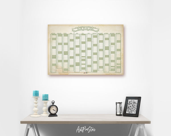 2025 Vintage Customizable Yearly Wall Calendar