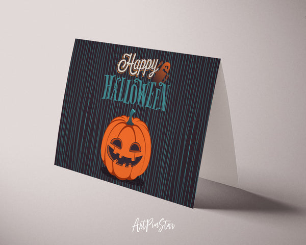 Happy Halloween Pumpkin Custom Holiday Greeting Card