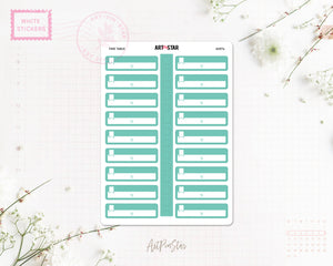 Time Table White Stickers