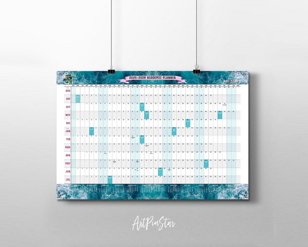 2025-26 Academic Schedule Customizable Yearly Wall Calendar