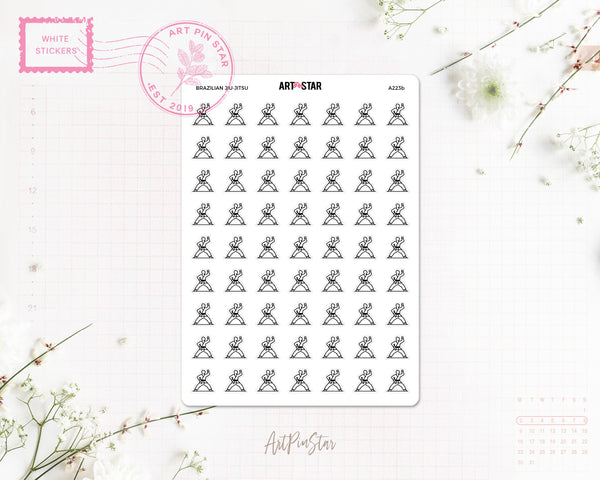 Brazilian Jiu-Jitsu White Stickers