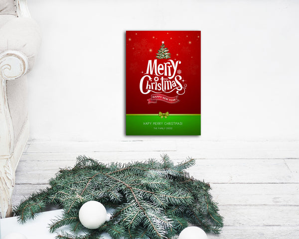 Merry Christmas Happy New Year Personalized Holiday Greeting Card Gifts