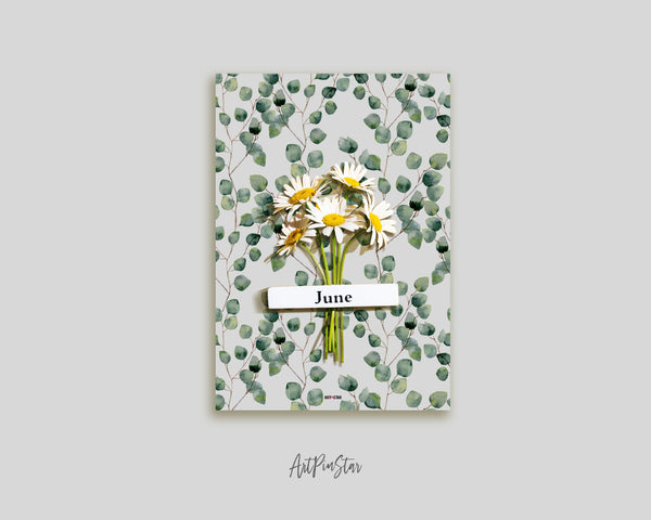 Watercolor Green Floral with Eucalyptus Leaves Personalized Vellum Dashboard