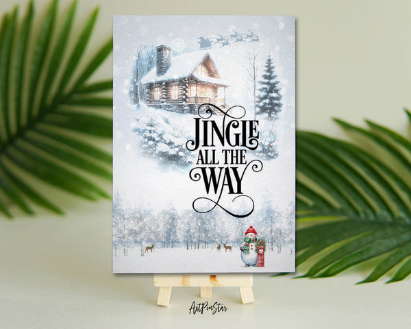 Winter Scene with Forest Personalized Holiday Greeting Card Gifts