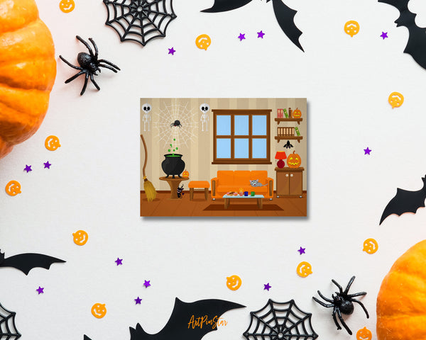 House Room Halloween with Horror Stories Custom Holiday Greeting Card