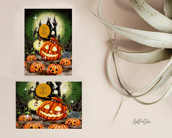 Trick or Treat RIP Halloween Custom Holiday Greeting Card