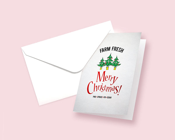 Farm Fresh Merry Christmas Personalized Holiday Greeting Card Gifts