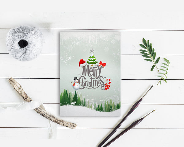 Merry Christmas Tree Personalized Holiday Greeting Card Gifts