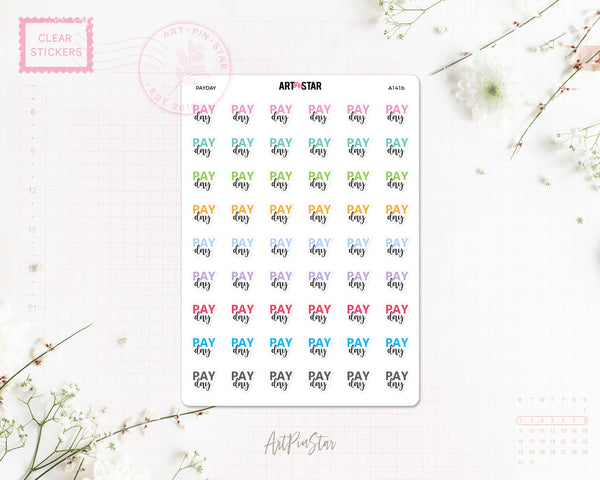 Sticky Note Pay Day Clear/White Stickers