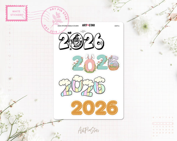 2026 - 2029 Sticker Seals White Stickers