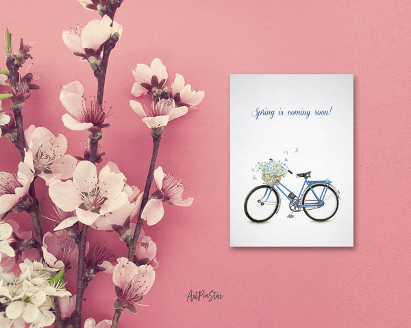 Spring is coming soon Customizable Season Greeting Cards