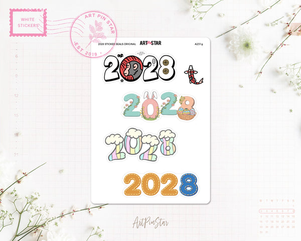 2026 - 2029 Sticker Seals White Stickers
