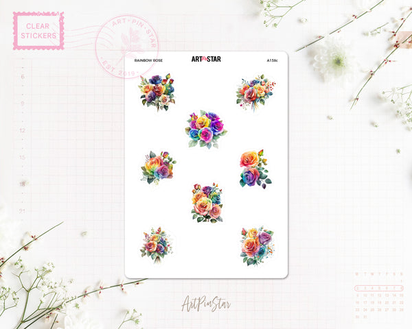 Flower Bouquet Clear Stickers