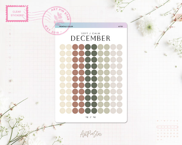 Monthly Color Chart Clear Stickers