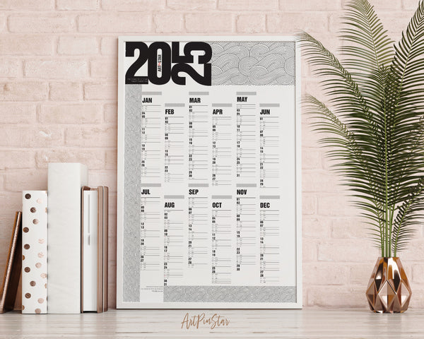 2025 Modern Customizable Yearly Wall Calendar