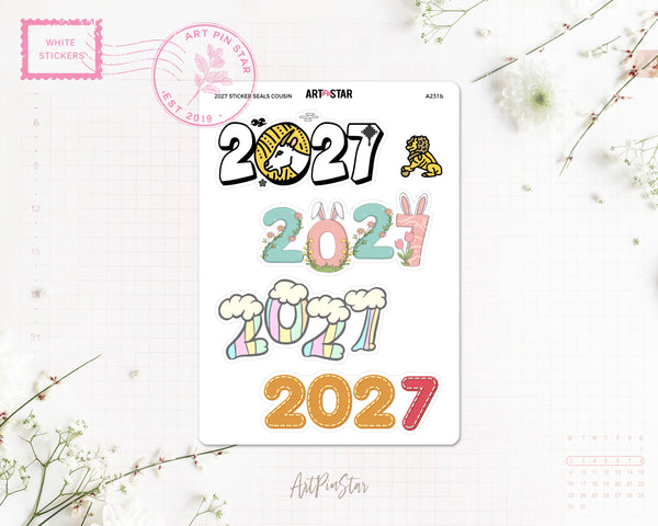 2026 - 2029 Sticker Seals White Stickers
