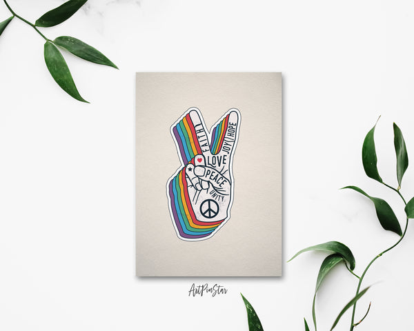 Peace Hand Gesture Sign Love LGBTQ Pride Cards