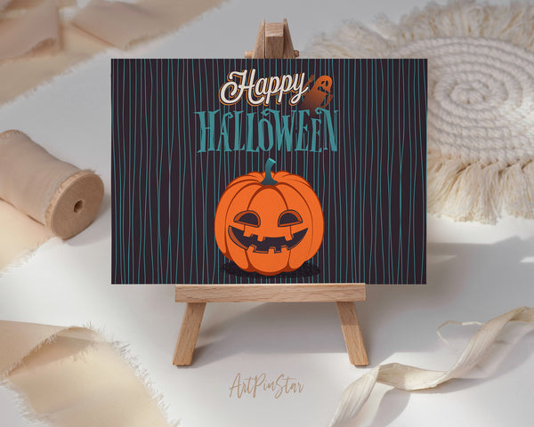 Happy Halloween Pumpkin Custom Holiday Greeting Card