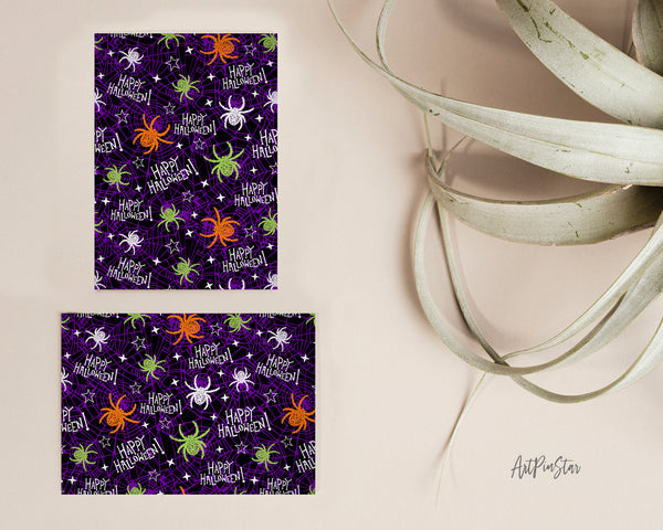 Halloween Spook Spider Pattern Custom Holiday Greeting Card